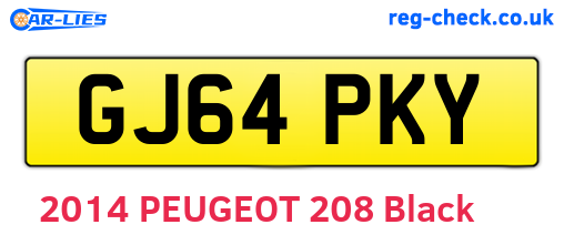 GJ64PKY are the vehicle registration plates.