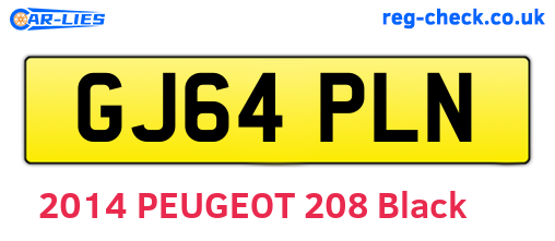 GJ64PLN are the vehicle registration plates.