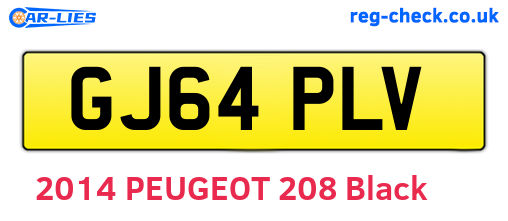 GJ64PLV are the vehicle registration plates.