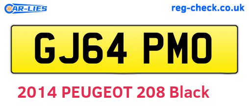 GJ64PMO are the vehicle registration plates.