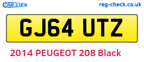 GJ64UTZ are the vehicle registration plates.
