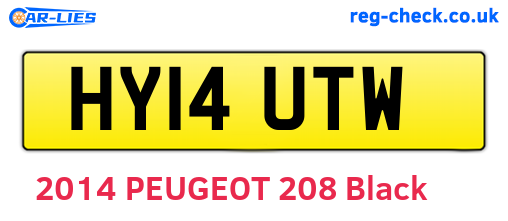 HY14UTW are the vehicle registration plates.