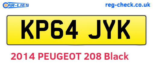 KP64JYK are the vehicle registration plates.