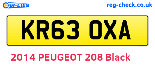 KR63OXA are the vehicle registration plates.