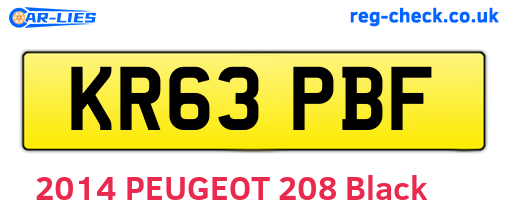 KR63PBF are the vehicle registration plates.