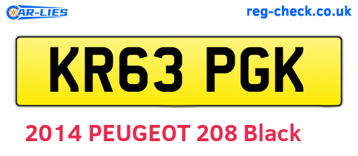 KR63PGK are the vehicle registration plates.