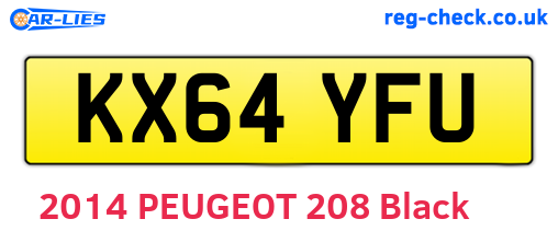 KX64YFU are the vehicle registration plates.