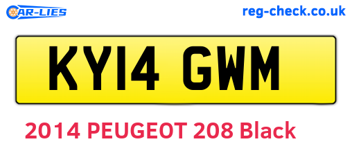 KY14GWM are the vehicle registration plates.