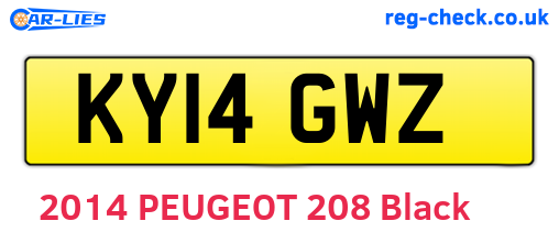 KY14GWZ are the vehicle registration plates.