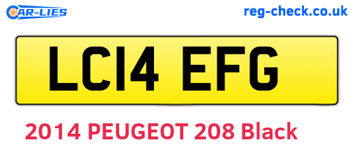LC14EFG are the vehicle registration plates.