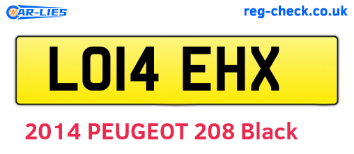 LO14EHX are the vehicle registration plates.