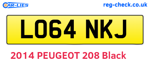 LO64NKJ are the vehicle registration plates.