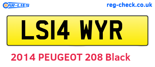 LS14WYR are the vehicle registration plates.