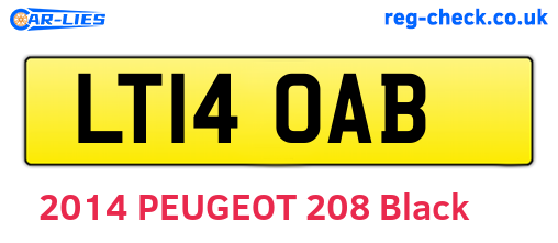 LT14OAB are the vehicle registration plates.