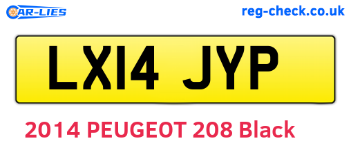 LX14JYP are the vehicle registration plates.