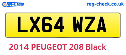 LX64WZA are the vehicle registration plates.