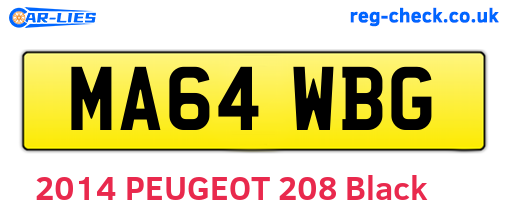 MA64WBG are the vehicle registration plates.