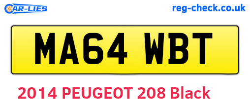 MA64WBT are the vehicle registration plates.