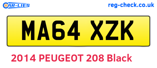 MA64XZK are the vehicle registration plates.