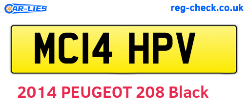 MC14HPV are the vehicle registration plates.