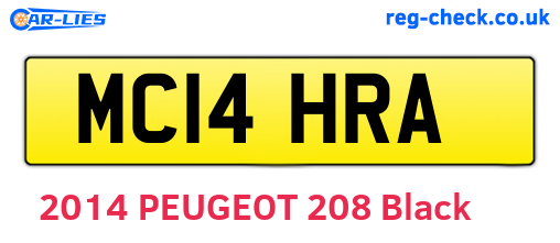 MC14HRA are the vehicle registration plates.