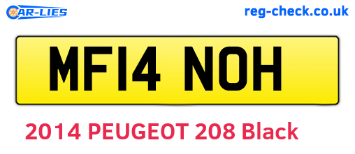 MF14NOH are the vehicle registration plates.