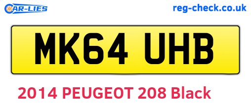 MK64UHB are the vehicle registration plates.
