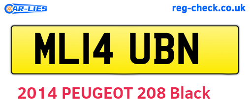 ML14UBN are the vehicle registration plates.