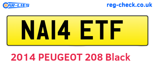 NA14ETF are the vehicle registration plates.