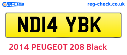 ND14YBK are the vehicle registration plates.