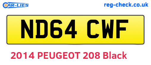 ND64CWF are the vehicle registration plates.