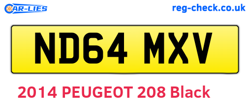 ND64MXV are the vehicle registration plates.