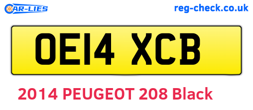 OE14XCB are the vehicle registration plates.