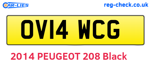 OV14WCG are the vehicle registration plates.