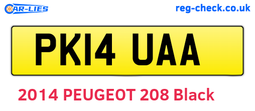 PK14UAA are the vehicle registration plates.