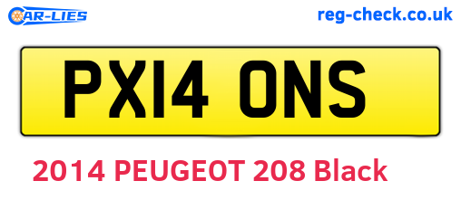 PX14ONS are the vehicle registration plates.