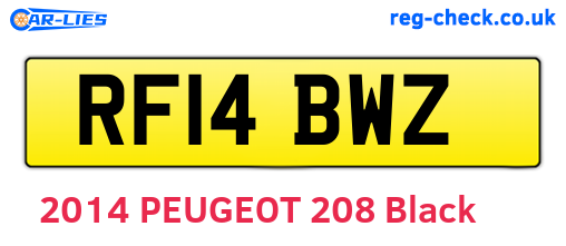 RF14BWZ are the vehicle registration plates.