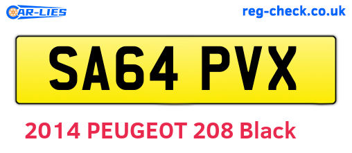 SA64PVX are the vehicle registration plates.