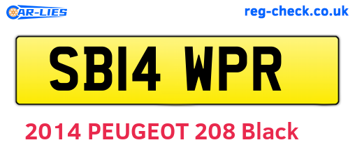 SB14WPR are the vehicle registration plates.