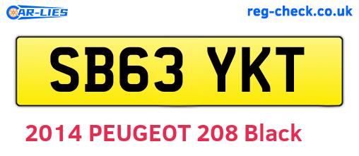 SB63YKT are the vehicle registration plates.
