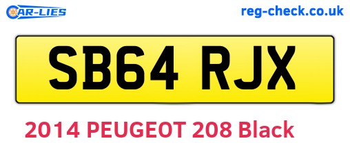 SB64RJX are the vehicle registration plates.