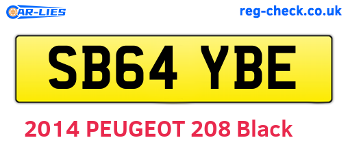 SB64YBE are the vehicle registration plates.