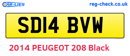 SD14BVW are the vehicle registration plates.
