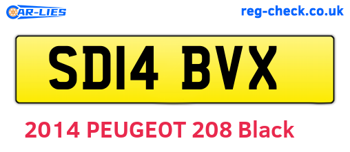 SD14BVX are the vehicle registration plates.