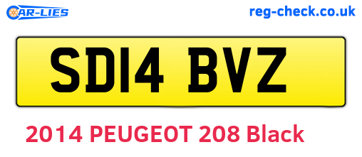 SD14BVZ are the vehicle registration plates.