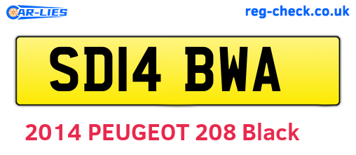 SD14BWA are the vehicle registration plates.