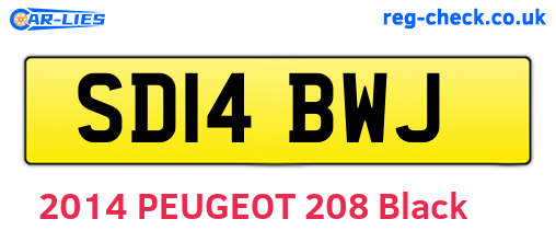 SD14BWJ are the vehicle registration plates.