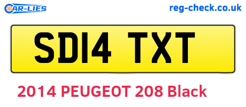 SD14TXT are the vehicle registration plates.