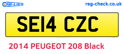 SE14CZC are the vehicle registration plates.