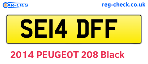 SE14DFF are the vehicle registration plates.